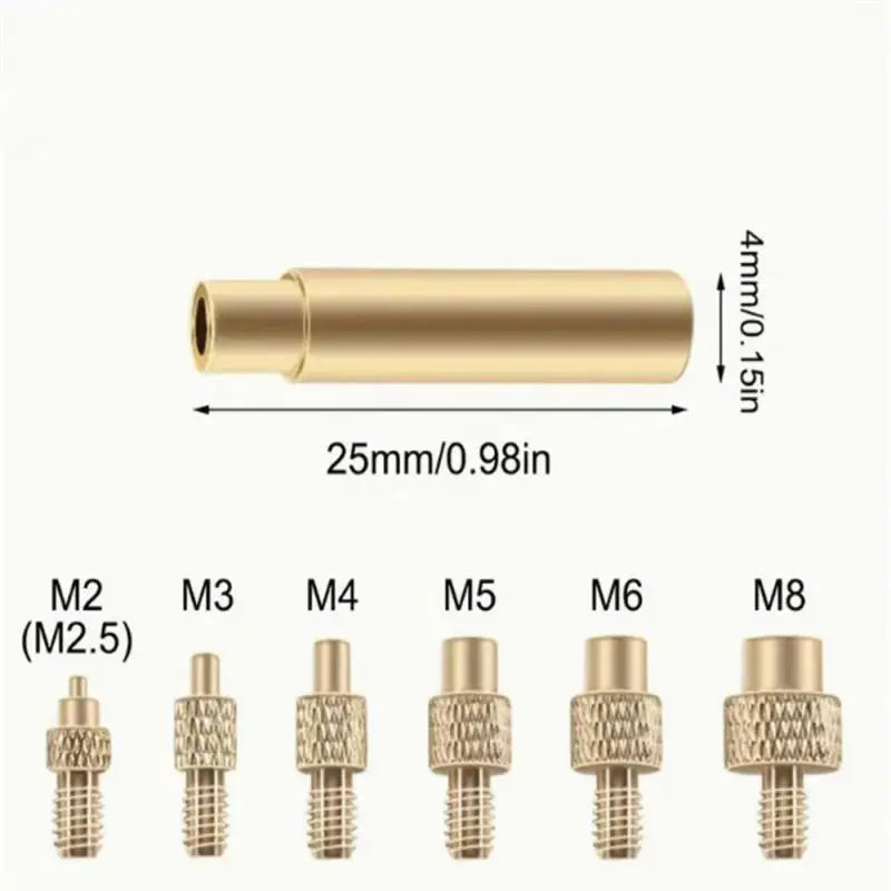 Brass Heat Insert Nut Tips M2–M8 | 3D Printer Soldering Kit Heat Insert Tip Kit QXL 7pcs