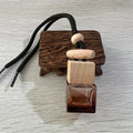 8ml Black Glass Car Aroma Bottle | Wooden Cap & Belt Hanger Car Aroma Diffuser Bottle QXL C