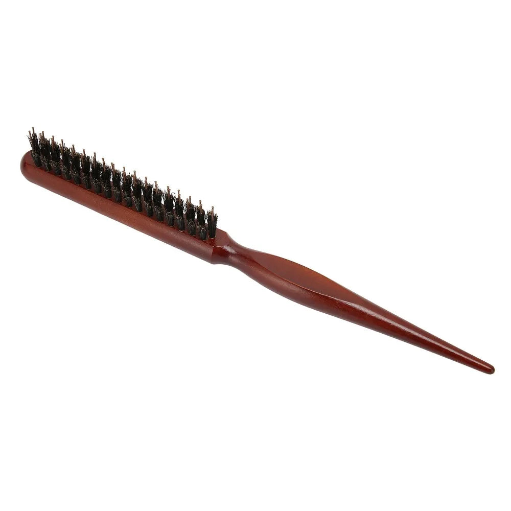 Ergonomic Teasing Brush & Parting Comb | Cherry Wood Handle Teasing Brush Comb QXL