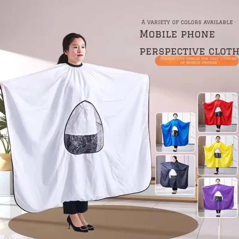 Barber Cape with Transparent Window | Salon Haircut Apron Hairdressing Cape QXL