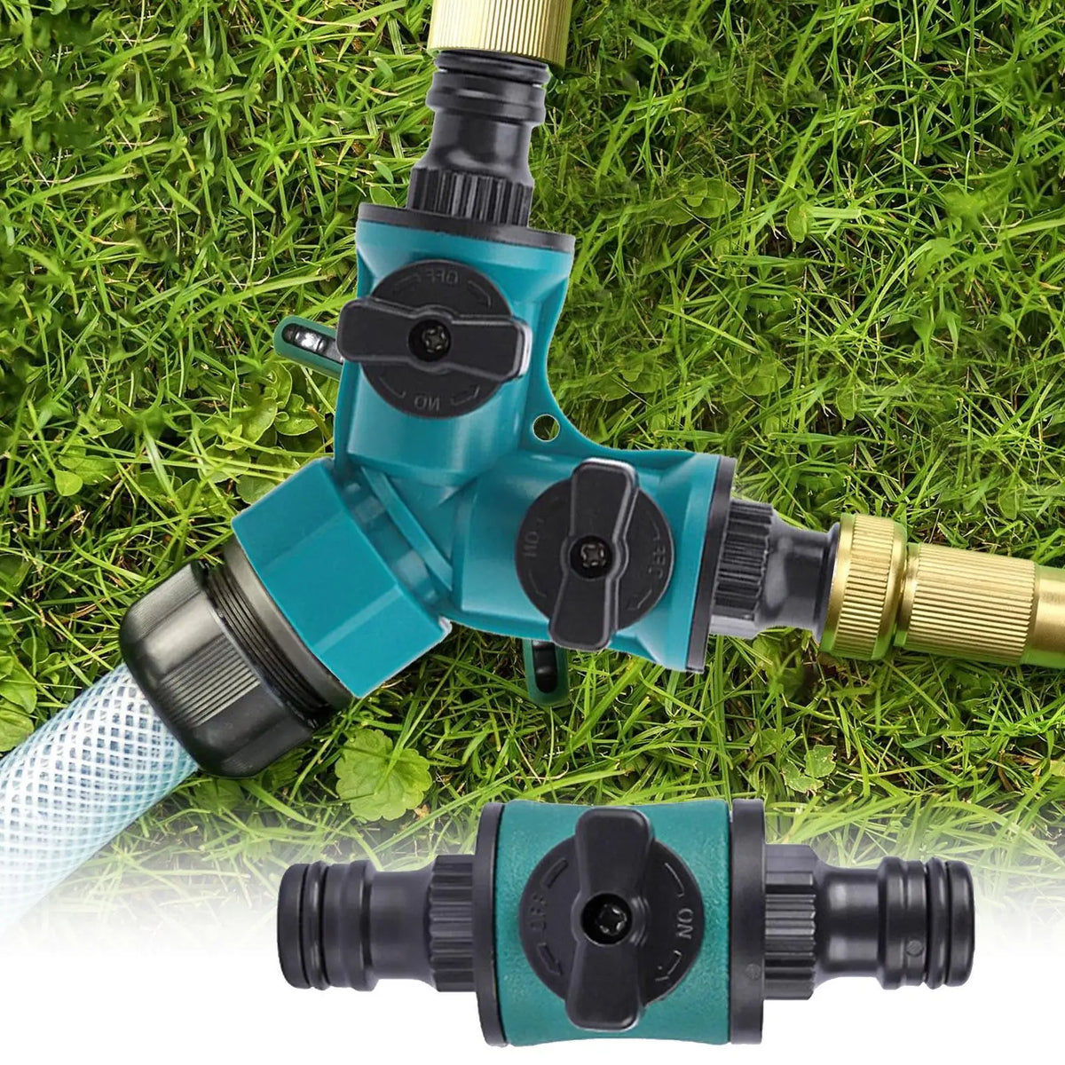 2/3-Way Garden Hose Splitter with Shut-Off Valve Garden Hose Splitter QXL