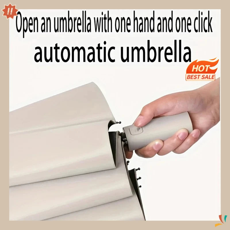 12-Rib Auto Folding UV Umbrella | Compact & Windproof Folding Umbrella QXL