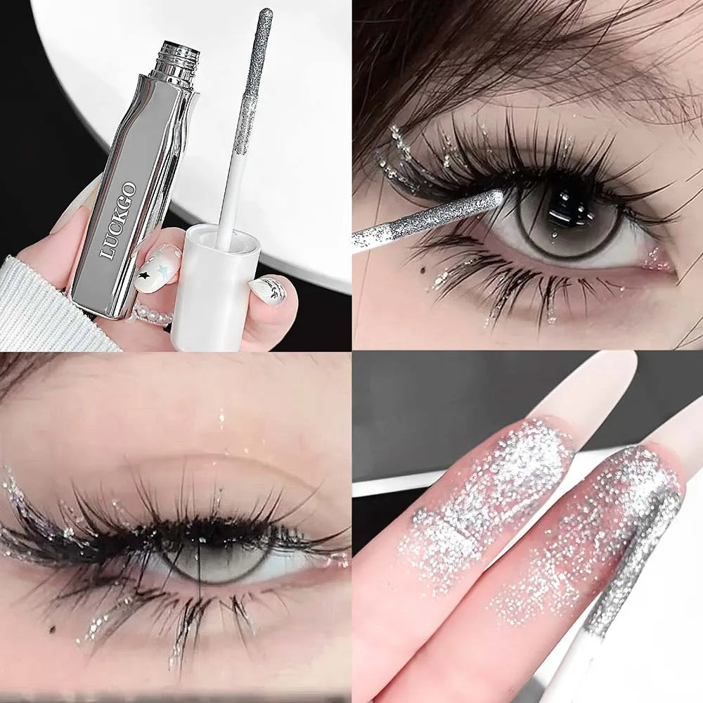 Diamond Shine Sparkle Mascara – Long-Lasting Curl & Smudge-Proof Shimmer Mascara QXL LG19-Single