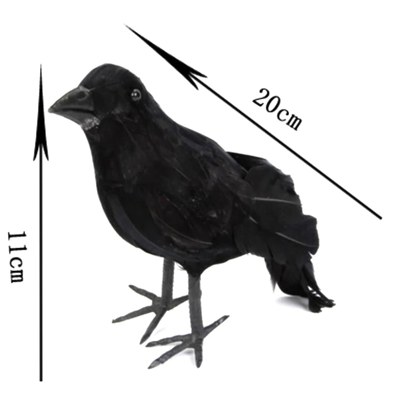 Realistic Fake Black Crow Decoy | Garden & Halloween Décor Bird Decoy Decoration QXL