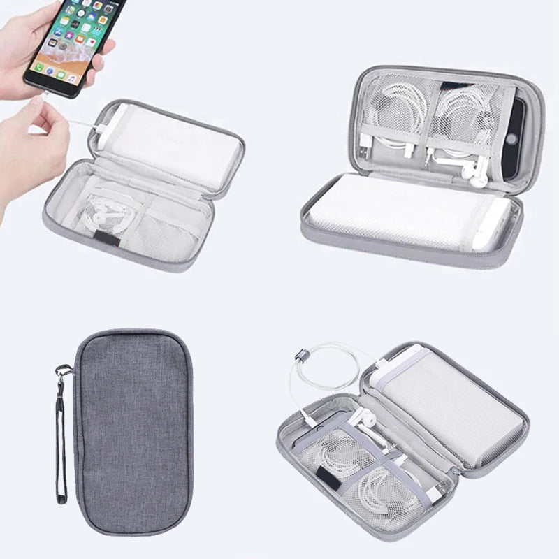 Portable Cable & Earphone Organizer Travel Bag | Polyester Cable Organizer Bag QXL