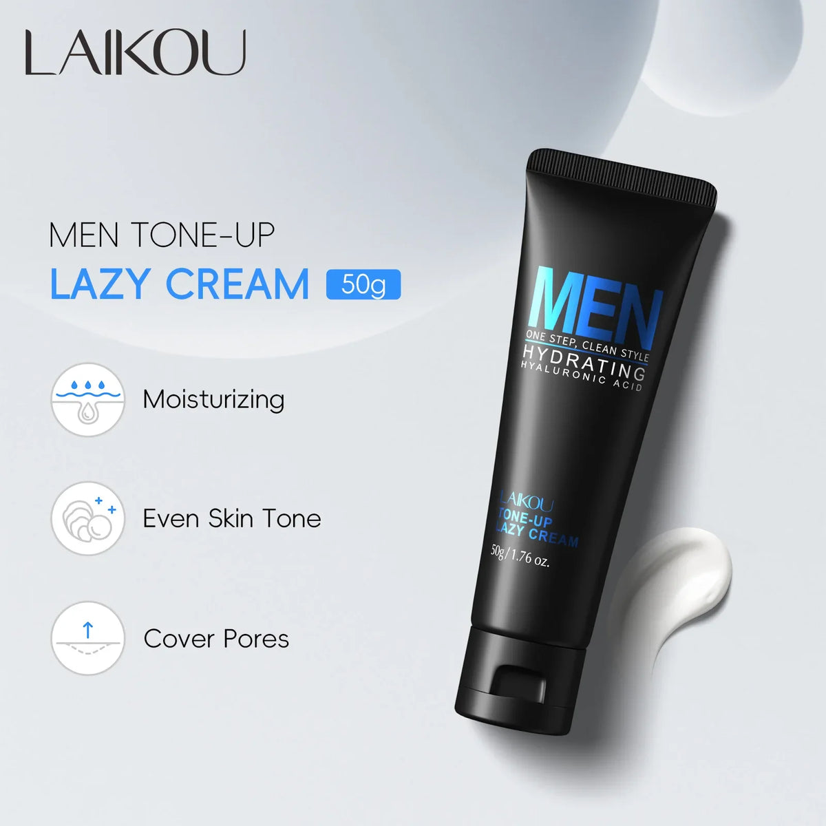 LAIKOU Men's BB Cream | Hyaluronic Acid Tone Up & Oil Control Men's BB Cream QXL