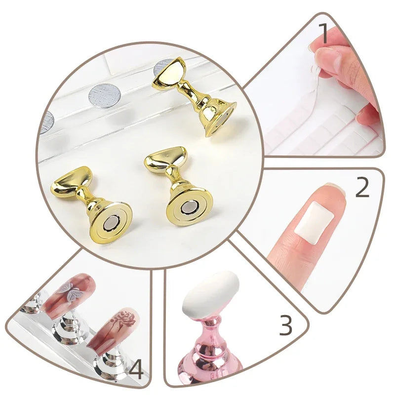 5-Pack Magnetic Nail Tip Holder Stand | Crystal Base Display Nail Tip Holder Stand QXL