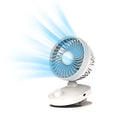 Portable Clip-On USB Rechargeable Fan | Office & Travel Clip-On USB Fan QXL White