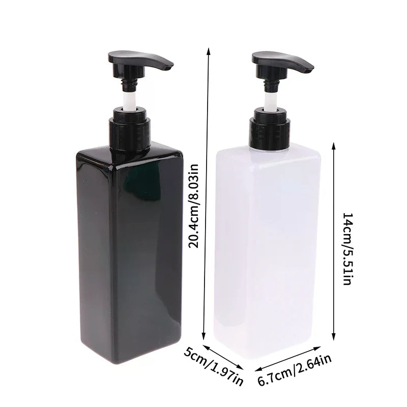 500ml Square PET Pump Bottle | Refillable Lotion Dispenser Pump Dispenser Bottle QXL