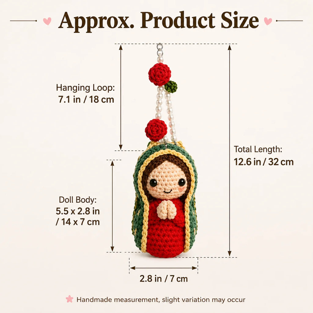 Handmade Crochet Doll Car Mirror Pendant | Cute Knit Ornament Car Hanging Ornament QXL