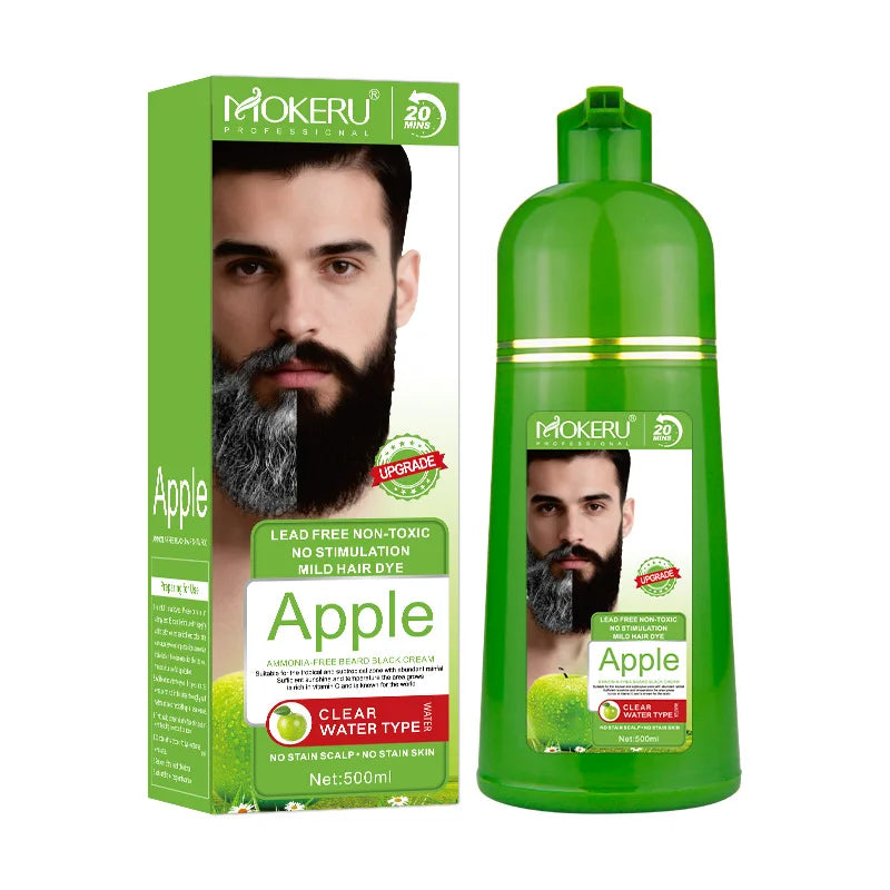 Apple Hair Color Shampoo | Ammonia-Free Black 500ml Hair Dye Shampoo QXL black