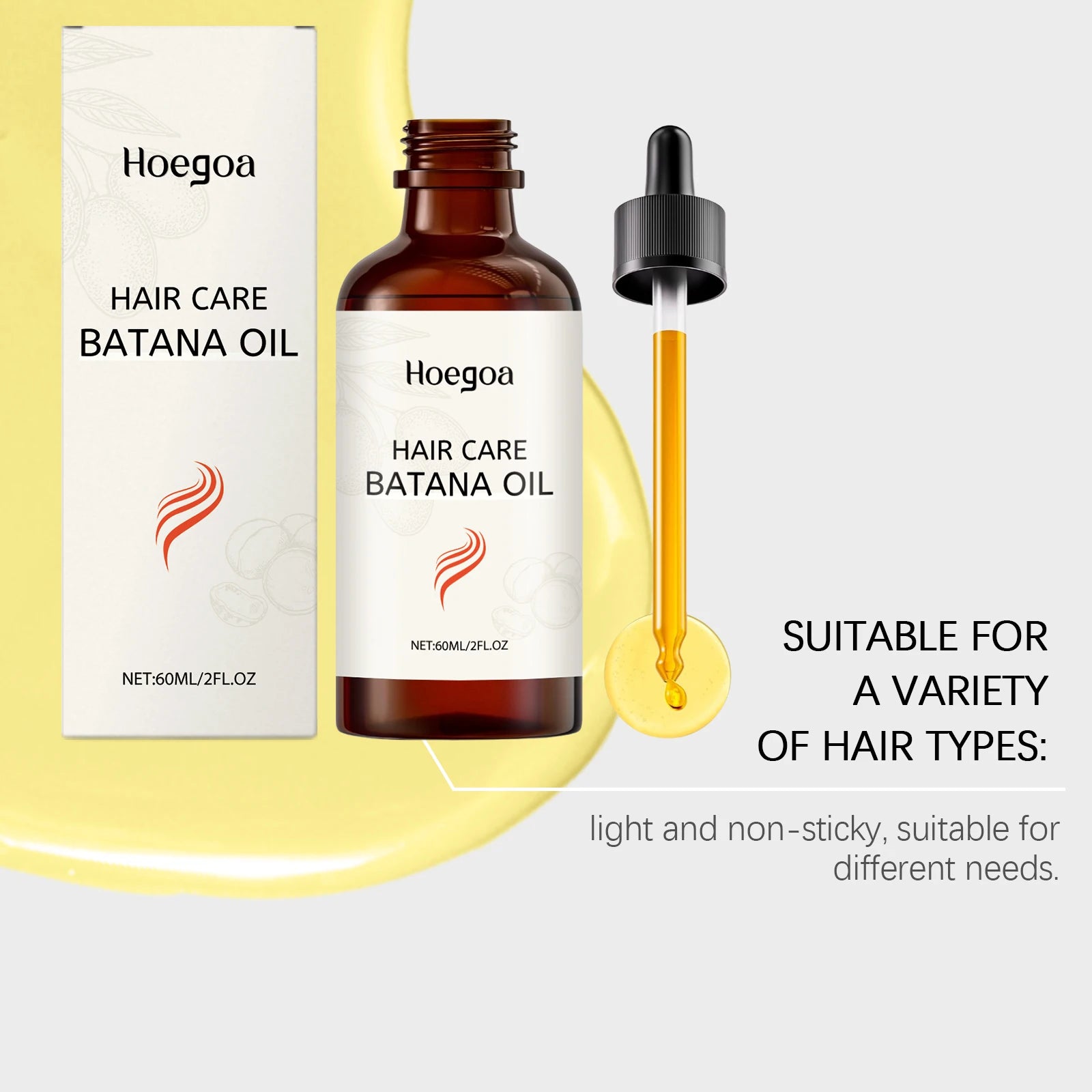 HOEGOA Batana Hair Oil 60ml – Strengthen & Nourish All Hair Types Hair Treatment Oil QXL