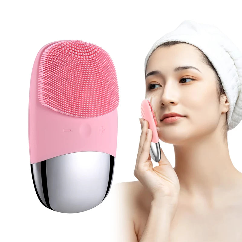 Sonic Silicone Facial Cleansing Brush | Rechargeable, IPX7 Facial Cleansing Brush QXL