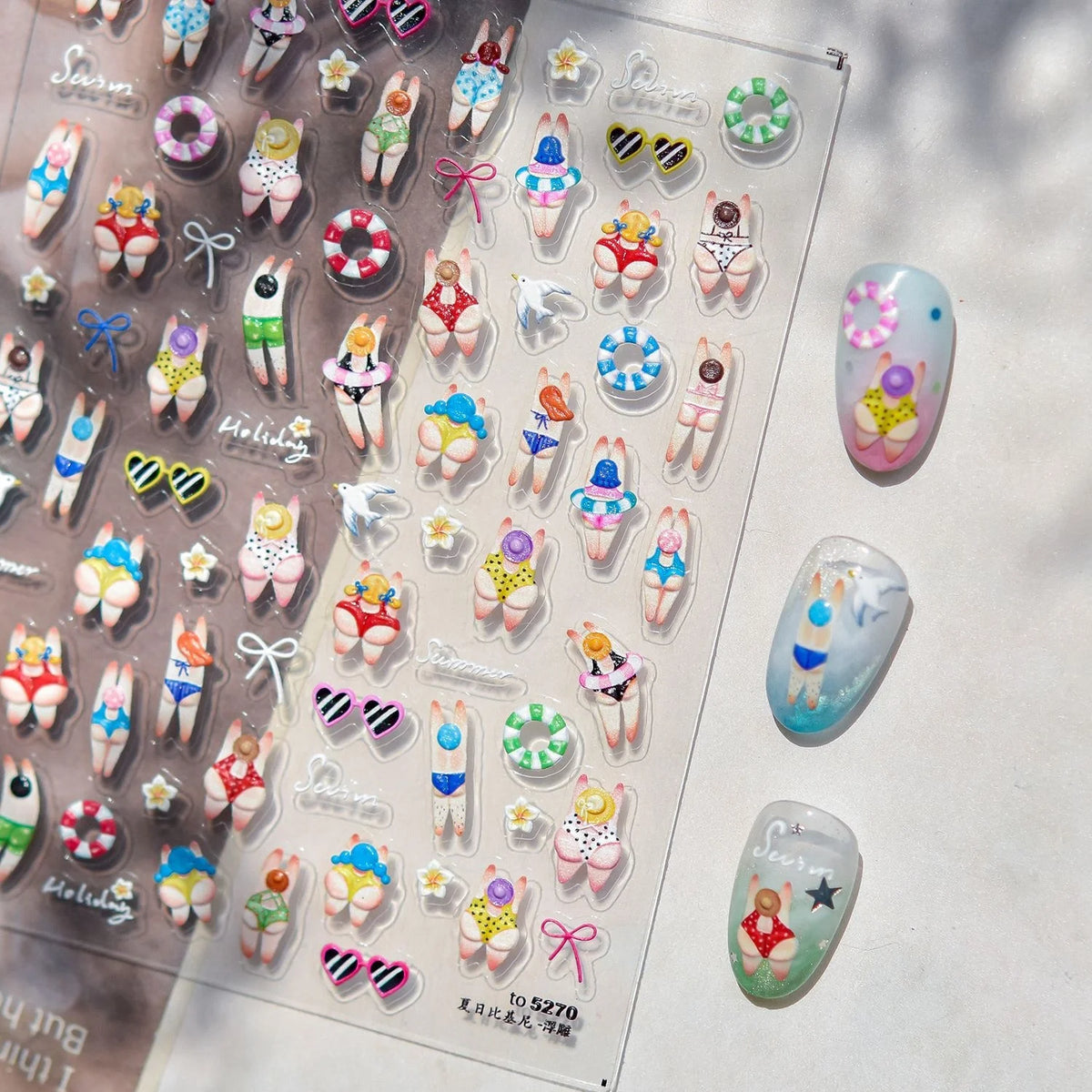 5D Nail Art Stickers – Cute Animal & Fun Design Decals Nail Art Stickers QXL to5270