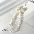 2-Pack White Butterfly Heart Wrist Lanyard | ID Badge & Key Strap Wrist Lanyard QXL 2pcs