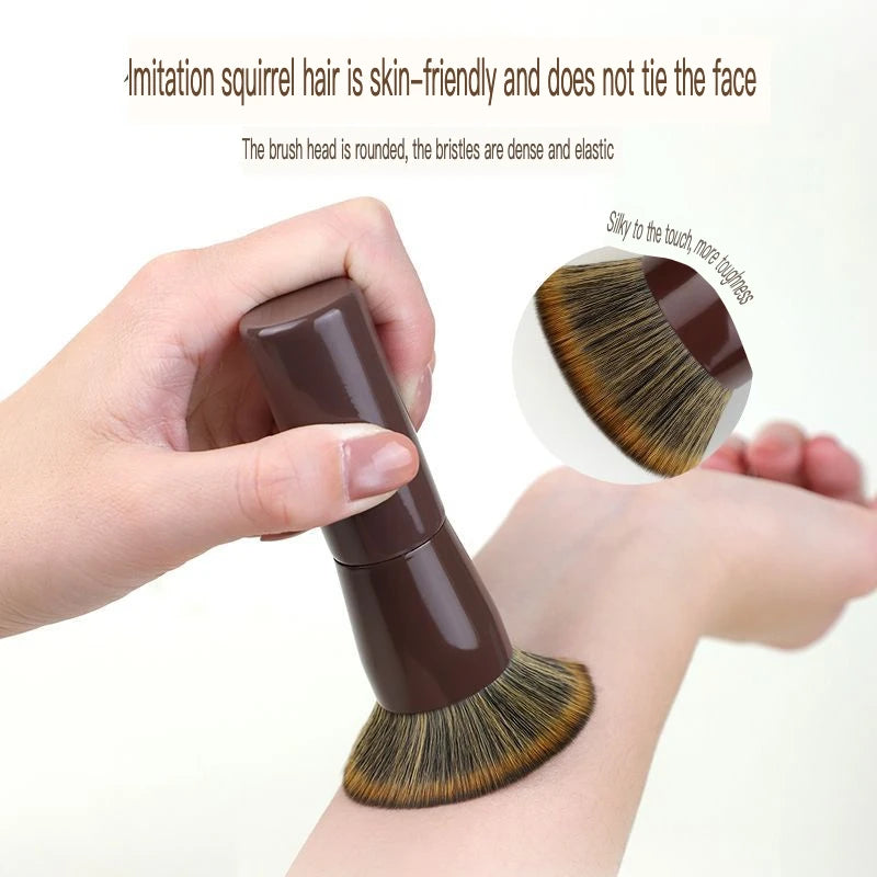 Flat Head Powder Brush – Soft Wool Fiber Blush & Setting Powder Makeup Brush QXL