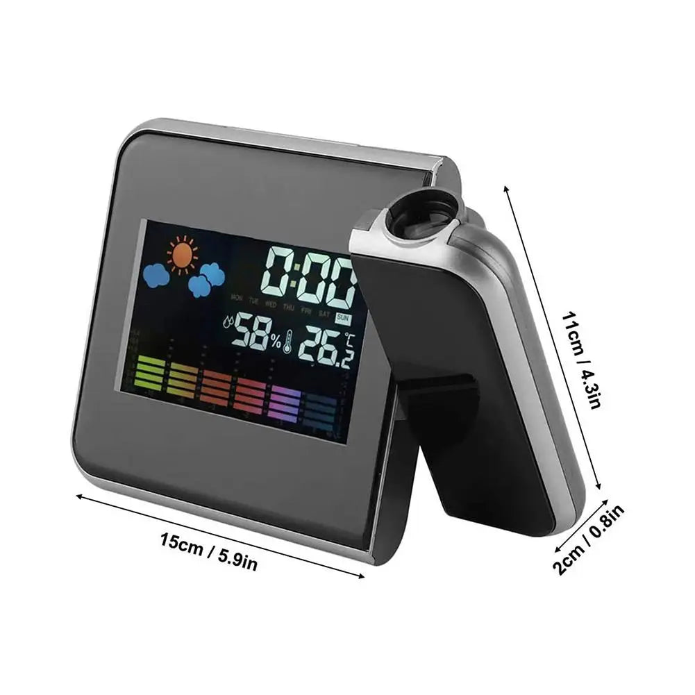 LED Projection Alarm Clock | Color Screen & Weather Forecast Projection Alarm Clock QXL