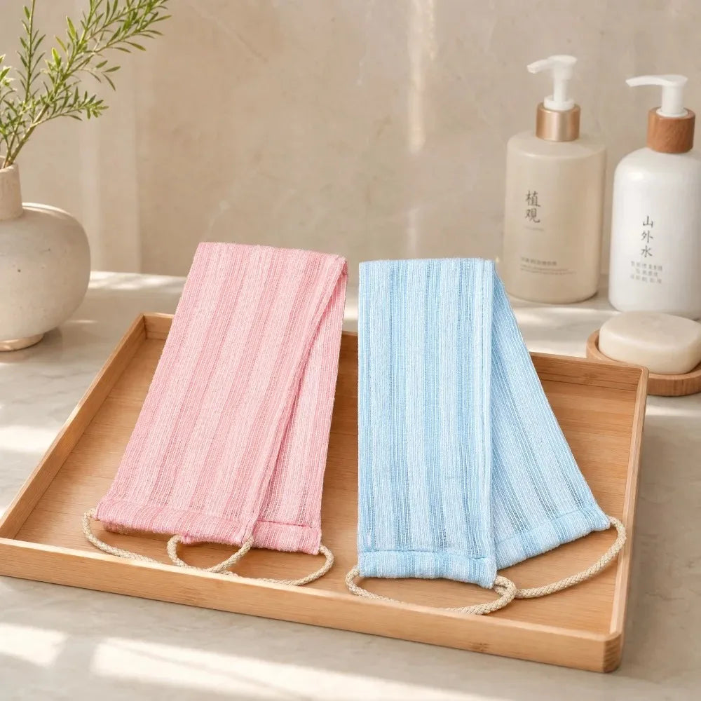Double-Sided Exfoliating Back Scrubber Strap | Body Bath Towel Bath Scrubber Strap QXL