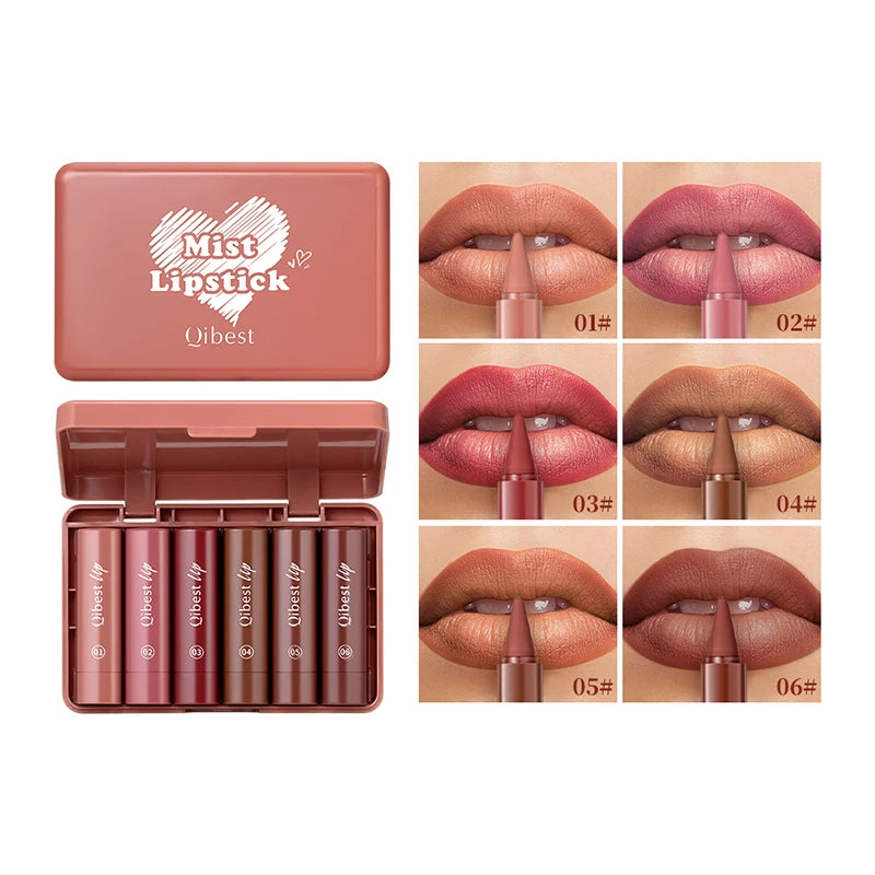 QIBEST Matte Lipstick Pencil – Waterproof Twist-Up Formula Matte Lipstick Pencil QXL