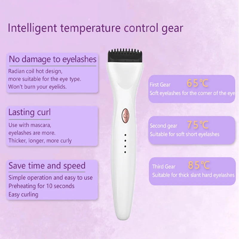 Electric Heated Eyelash Curler | Rechargeable Portable Tool Heated Eyelash Curler QXL