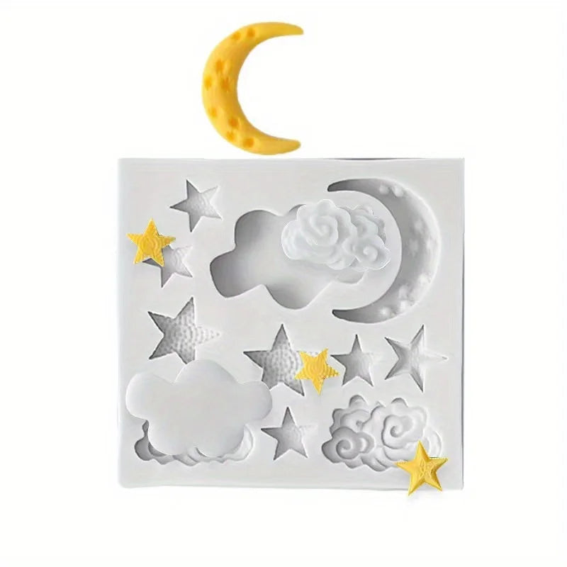 Moon Star Cloud Silicone Baking Mold – Cake & Candy Decoration Silicone Baking Mold QXL