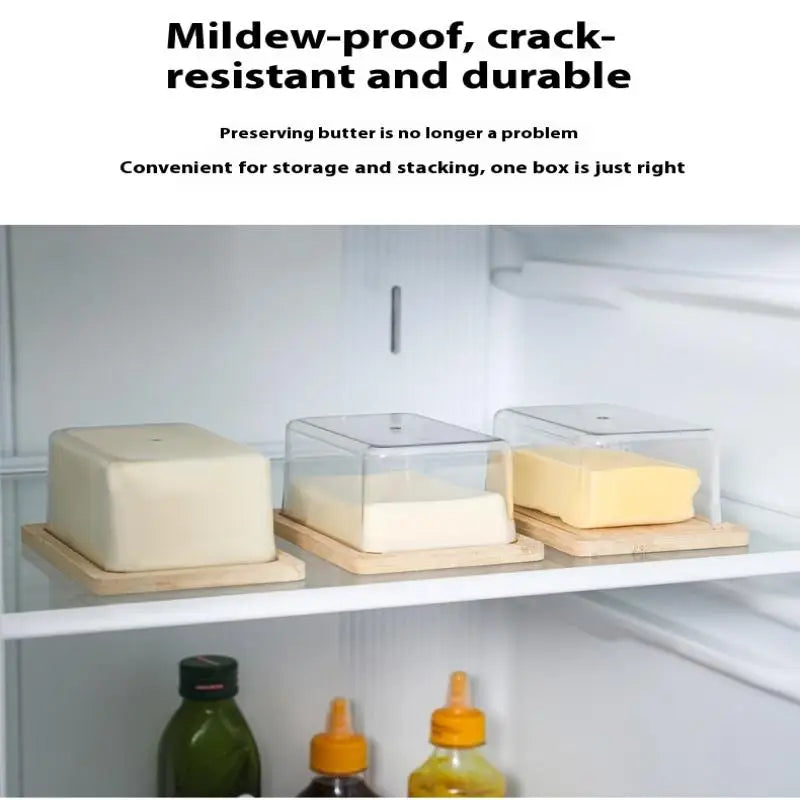 Bamboo Butter Dish with Clear Acrylic Lid | Kitchen Storage Butter Dish QXL