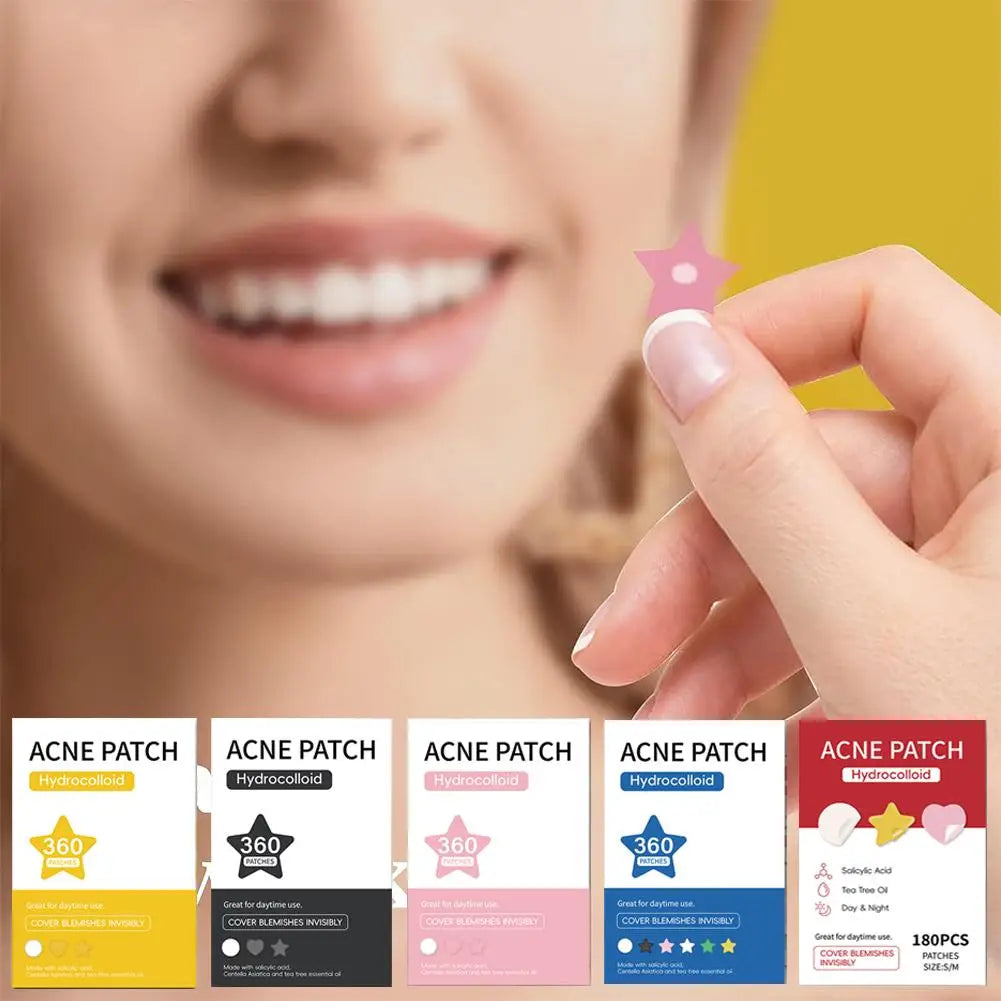 Colorful Star Hydrocolloid Acne Patches 200-Pack | Spot Cover Hydrocolloid Acne Patches QXL