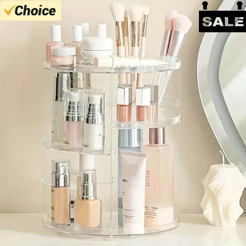 360° Rotating Acrylic Makeup Organizer | Multi-Layer Storage Makeup Organizer QXL