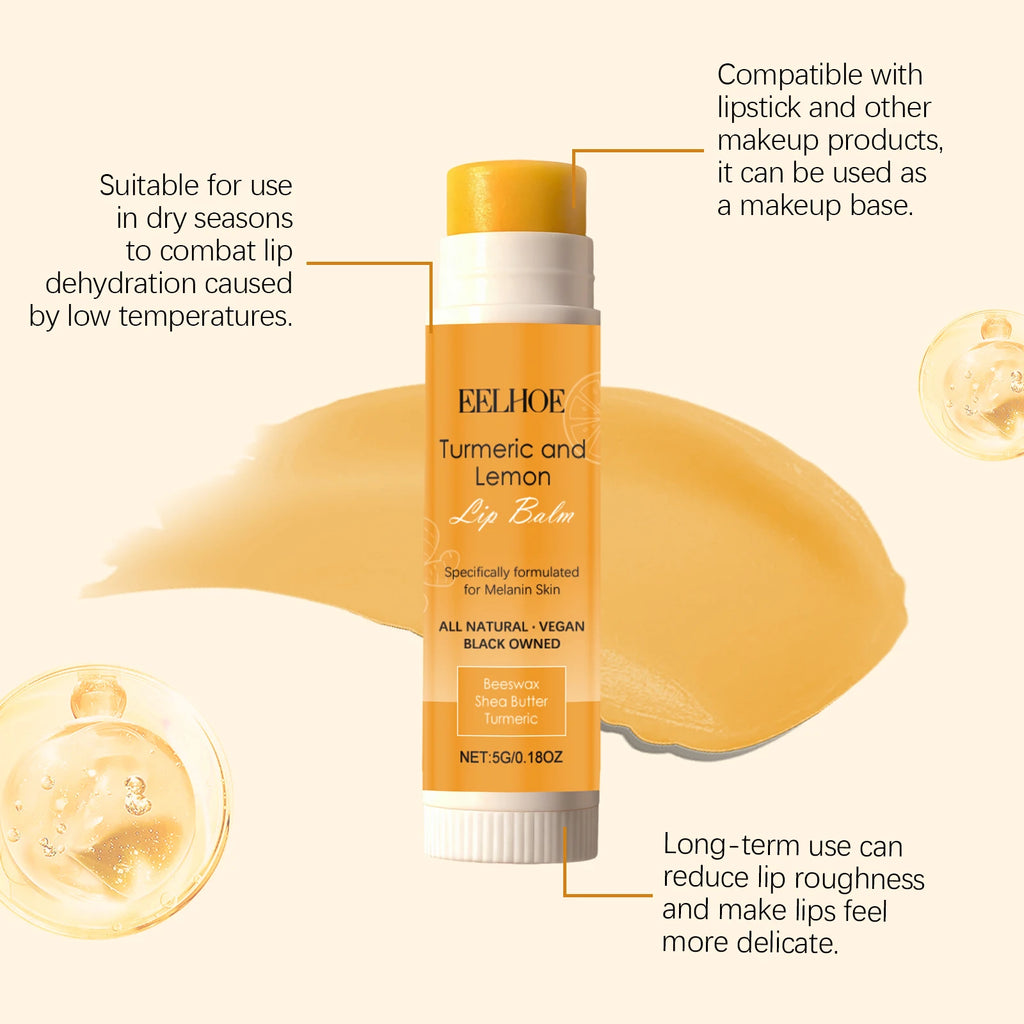 Eelhoe Turmeric Lemon Lip Balm | Shea Butter Hydrating Treatment Lip Balm Treatment QXL