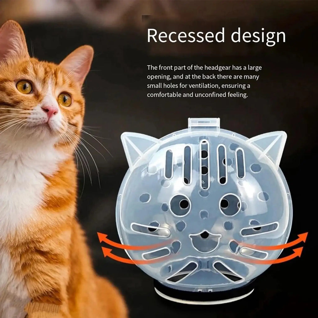 Transparent Cat Bubble Muzzle Hood | Anti-Bite Grooming Cap Cat Grooming Muzzle QXL