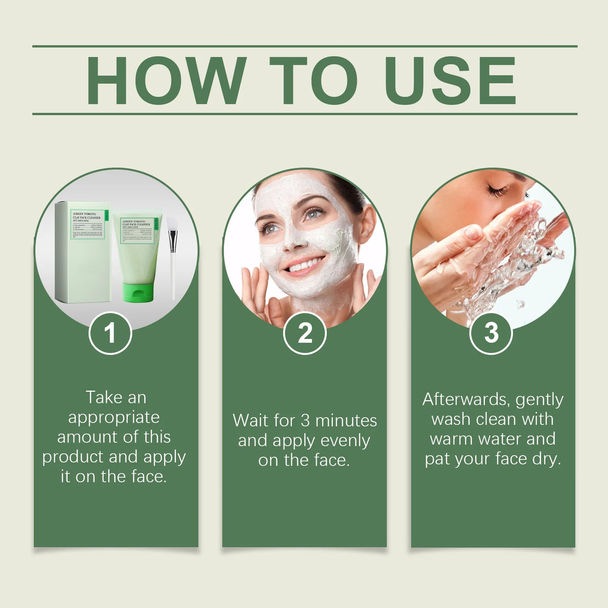 OUHOE Green Tomato Clay Mud Mask – Pore & Brightening Clay Mud Mask QXL