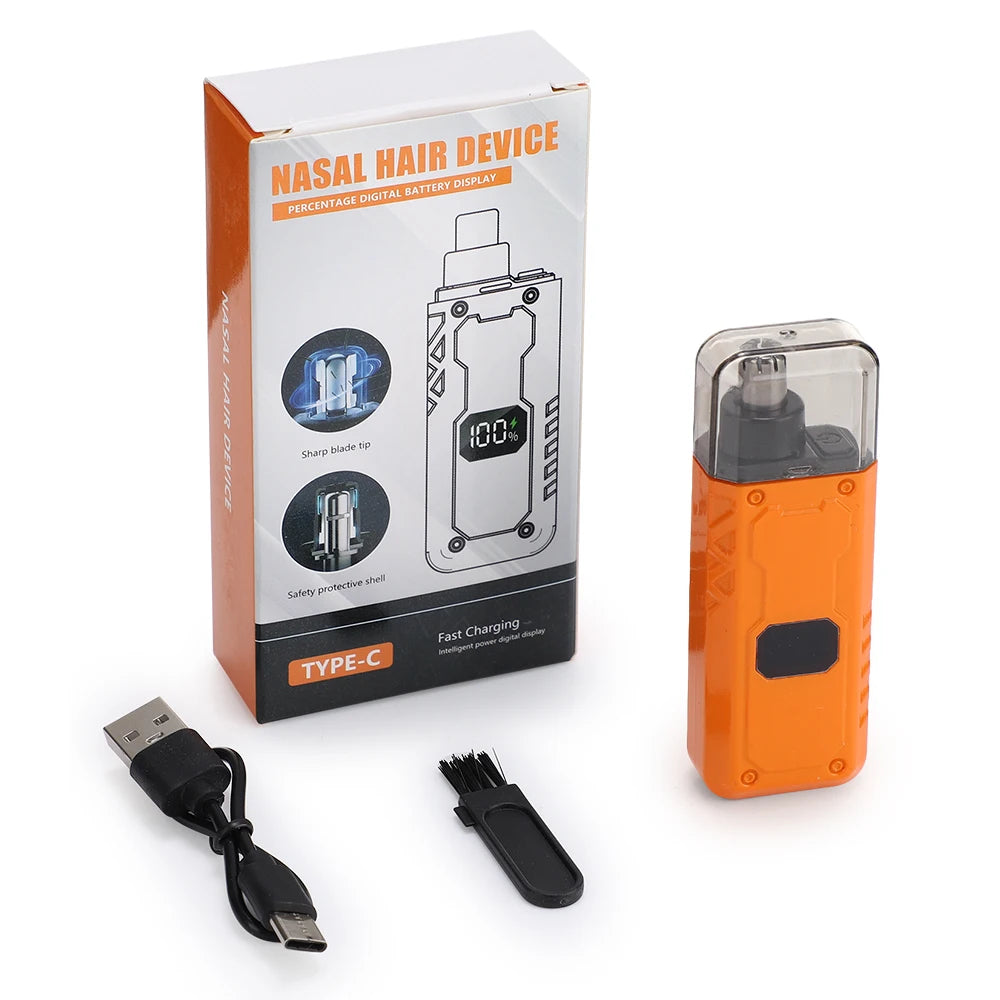 AFDEAL Nose Hair Trimmer | LED Display & USB Rechargeable Nose Hair Trimmer QXL Orange