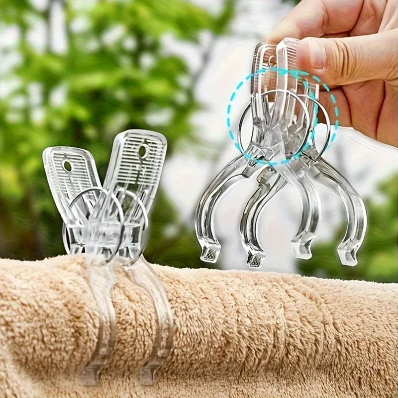 Transparent Windproof Clothes Pegs | Strong Plastic Laundry Pins Laundry Clothes Pegs QXL