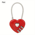 2-Pack Heart-Shaped Metal Combination Padlock for Luggage Combination Padlock QXL Red-2pcs