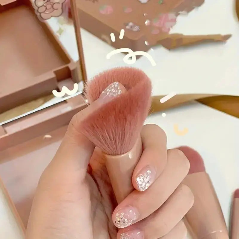 5-Piece Travel Makeup Brush Set with Case & Mirror Travel Makeup Brush Set QXL