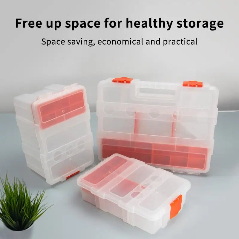 25-Grid Portable Plastic Toolbox | Hardware & Craft Organizer Storage Organizer Box QXL