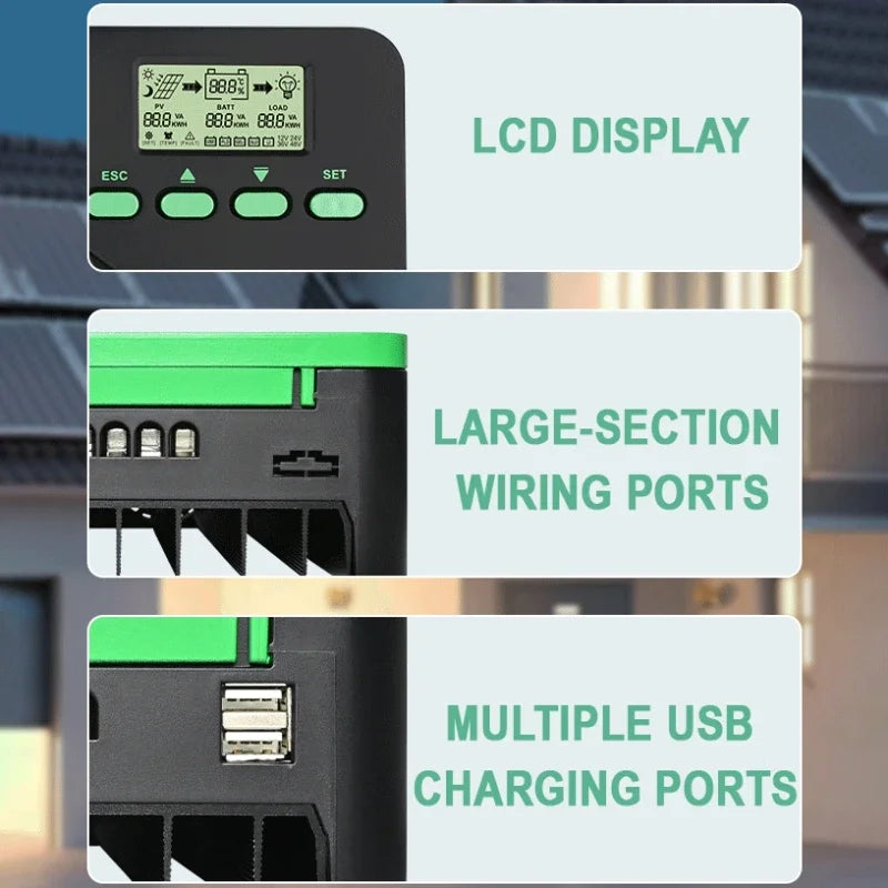 Dreamburgh MPPT Solar Charge Controller 12/24V WiFi 10A–60A Solar Charge Controller QXL