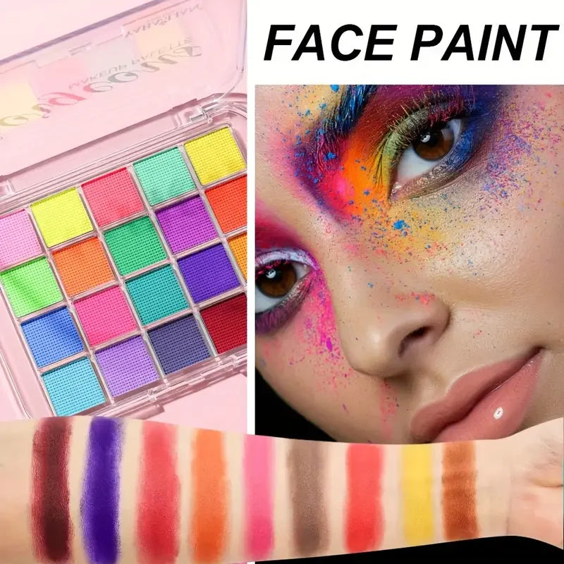 VERONNI 20-Color UV Neon Face & Body Paint Palette | Black Light UV Neon Body Paint QXL