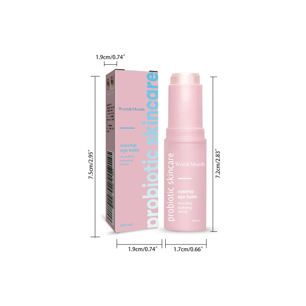WEST MONTH Rosehip Eye Balm Stick – Hydrating & Firming Eye Balm Stick QXL 1PCS