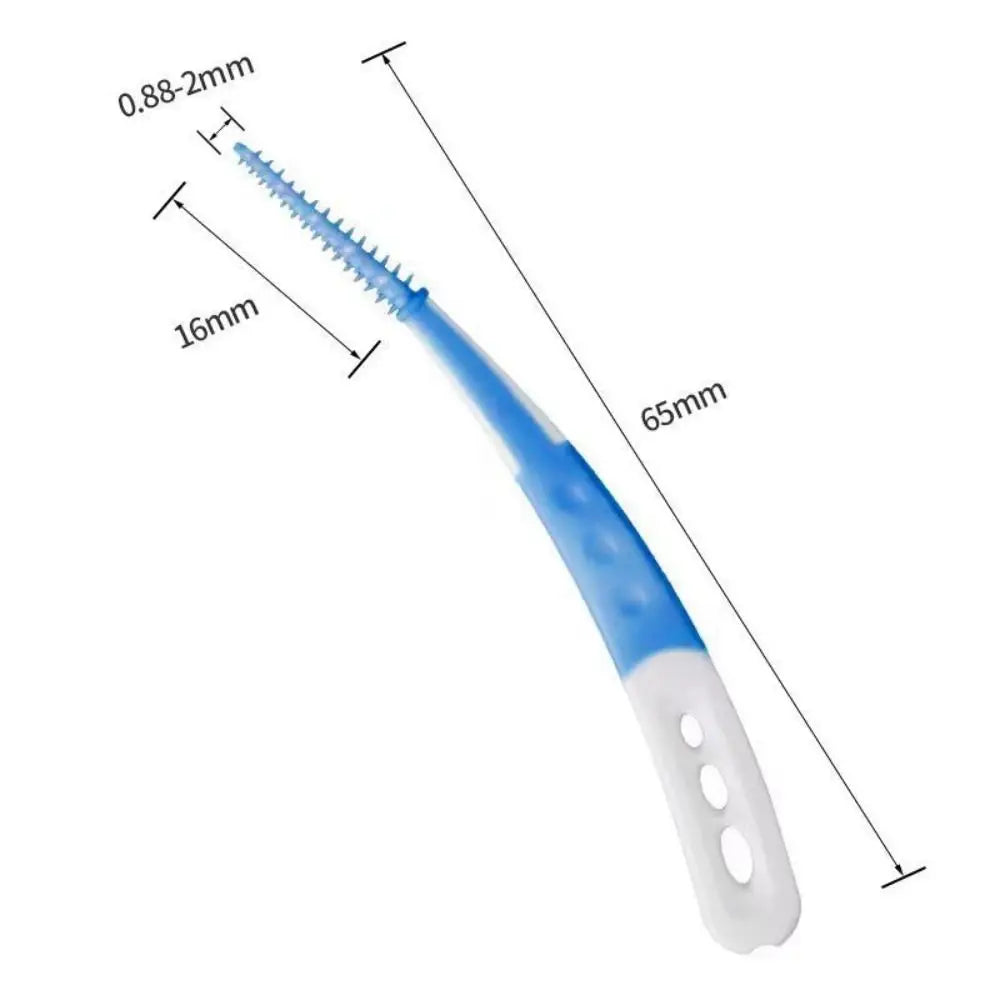 60-Pack Silicone Interdental Brushes | Soft Bristle Tooth Cleaner Interdental Brush Set QXL
