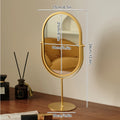 Oval Wrought Iron Makeup Mirror | Desktop Vanity Mirror Vanity Makeup Mirror QXL Type B Gold