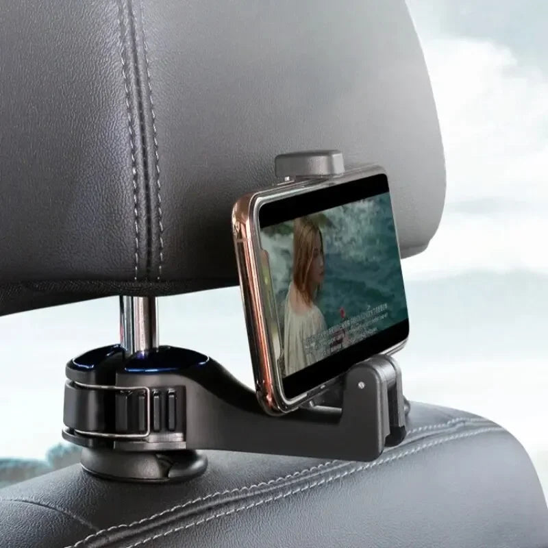 2-in-1 Car Headrest Hook & Phone Holder | Hidden Lock Design Car Headrest Hook QXL