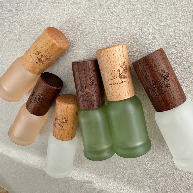 9ml Glass Perfume Atomizer & Roll-On Bottle | Wood Lid Perfume Atomizer Bottle QXL