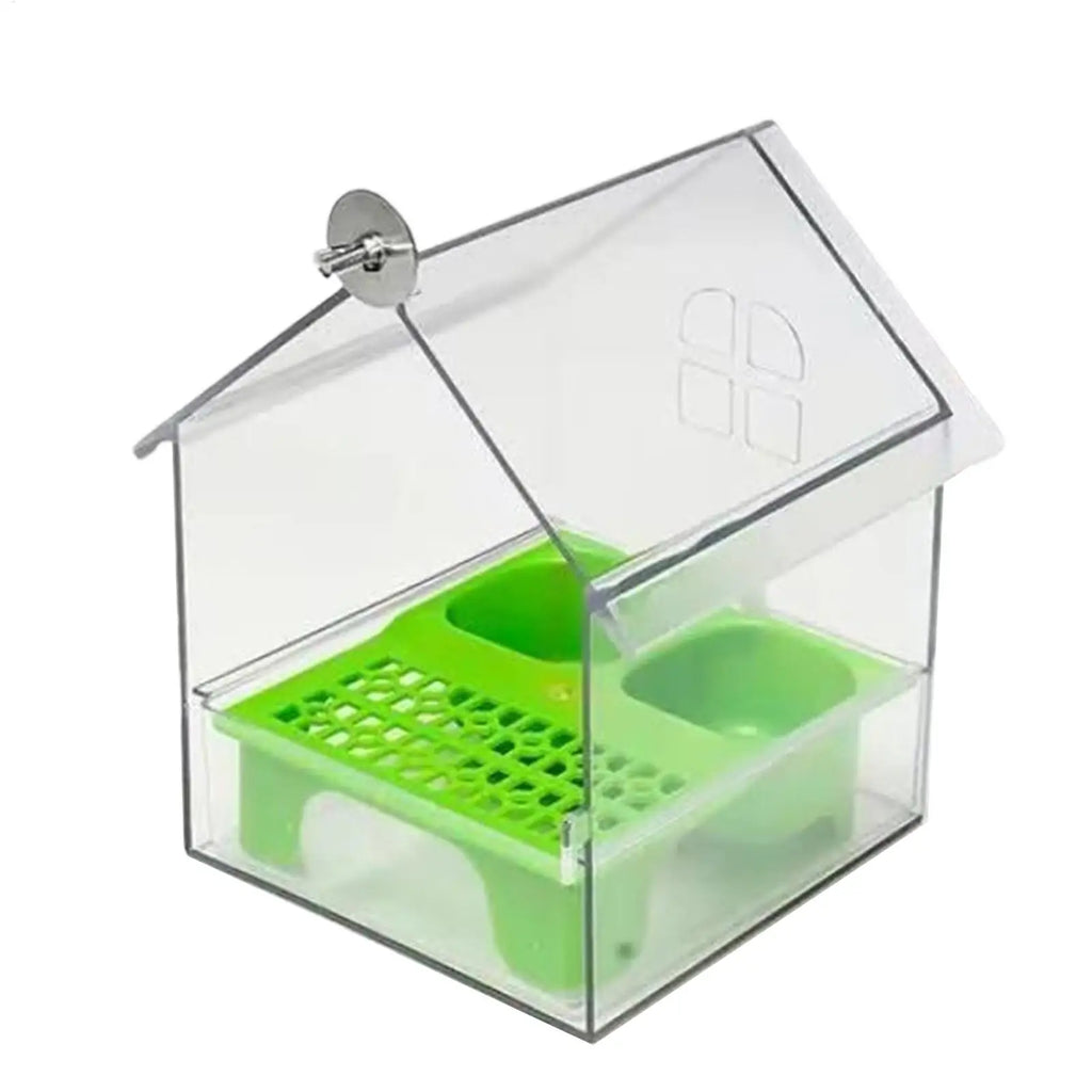 Decorative Bird Feeder House with Bath Tub & Food Dish Bird Feeder House QXL