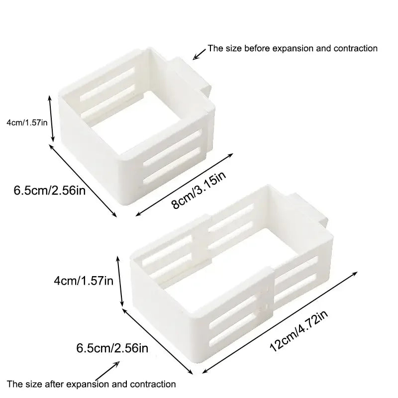 2-Pack Adjustable Fridge Door Bins | Secure-Clasp Organizer Fridge Door Organizer QXL