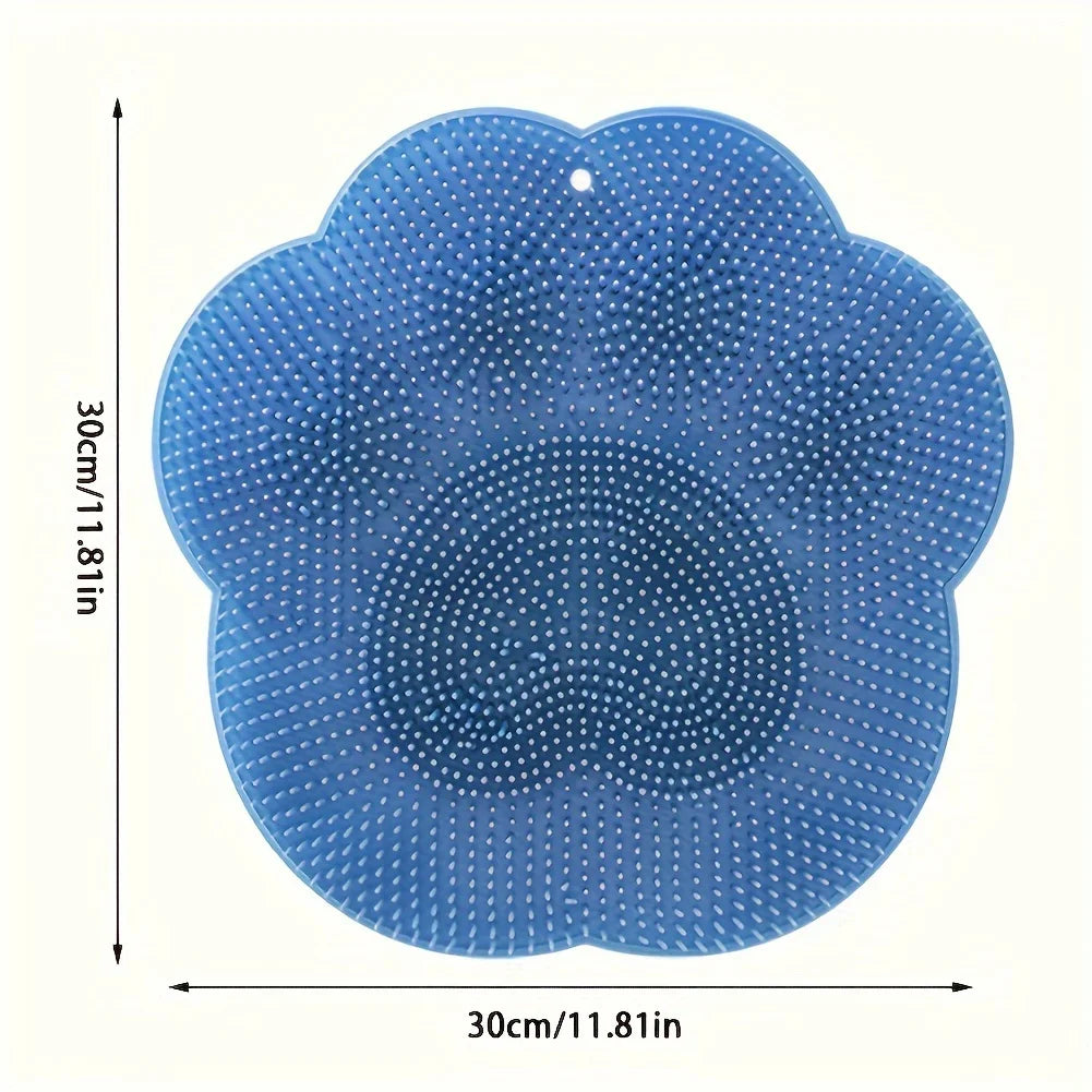 Silicone Foot Scrubber Mat with Suction Cups | Shower Exfoliator Foot Scrubber Mat QXL