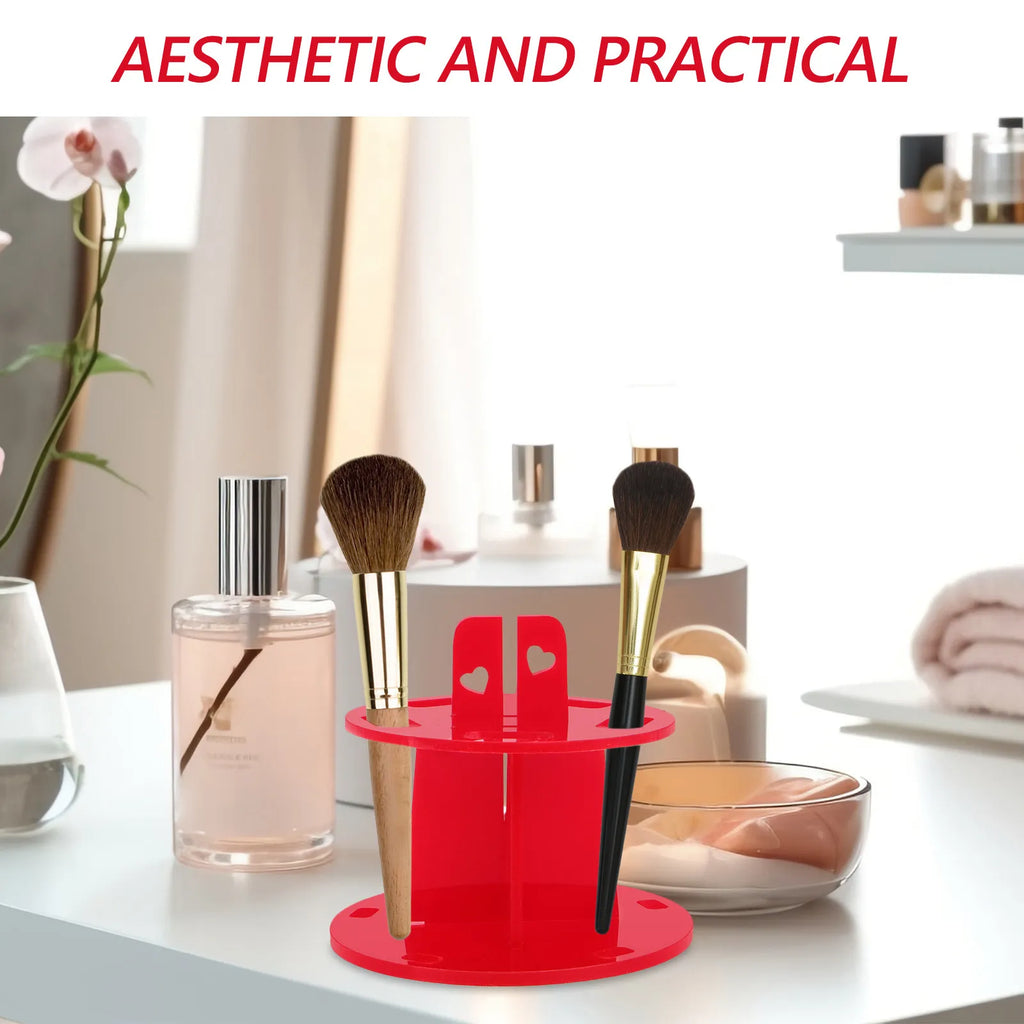 5-Hole Makeup Brush Drying Stand | Travel & Vanity Organizer Brush Drying Stand QXL