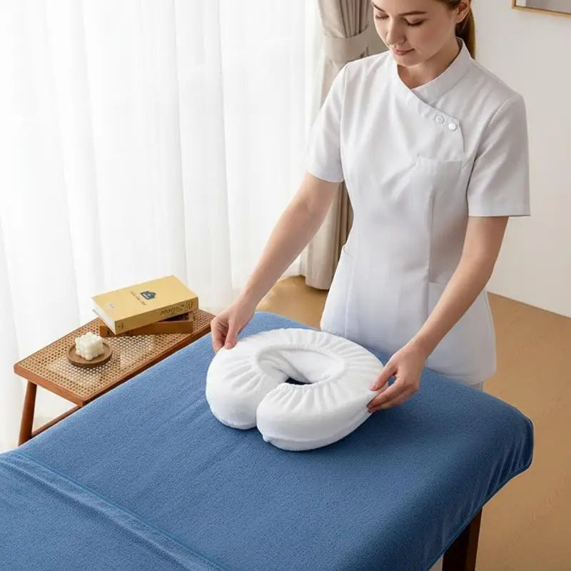 50-Pack U-Shaped Microfiber Face Cradle Covers | Spa & Salon Face Cradle Cover QXL