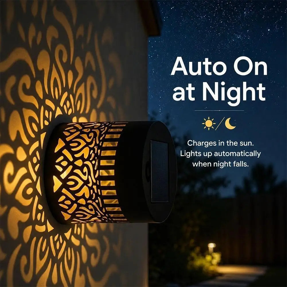 Mandala Solar Wall Light | 7-Color LED Outdoor Projection Lamp Solar Projection Light QXL