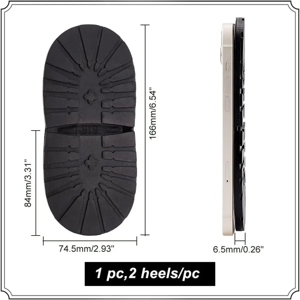 Rubber Half Sole & Heel Repair Pad | Non-Slip Raised Grain Shoe Sole Repair Pad QXL